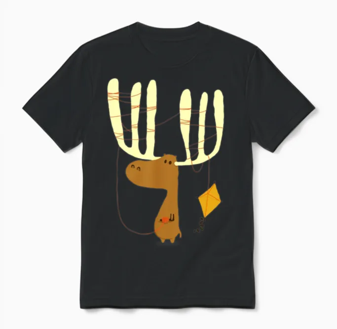 A Moose Ing Unisex T-Shirt in Black