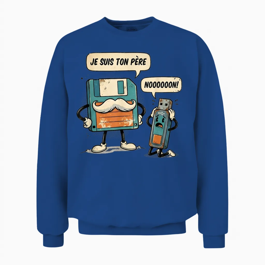 Homme Je Suis Ton Père Disquette Clé Usb Nostalgie Informaticien Unisex Sweatshirt in Royal