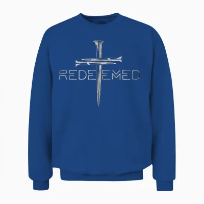 Redeemed Christian Bible Verse, Cross Follower Christian Tee Pullover Unisex Sweatshirt - Royal