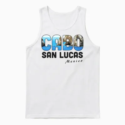 Cabo San Lucas Mexico Baja Beach Cliffs Water Swim Unisex Tank Top - White