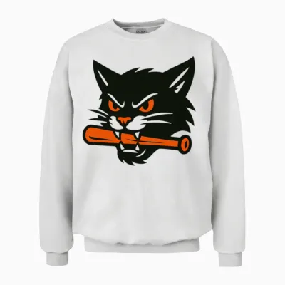 Lake Cliff Strays - Cat Logo Unisex Sweatshirt - White