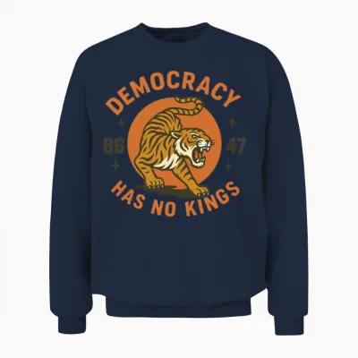 Democracy Has No Kings Unisex Sweatshirt - Navy