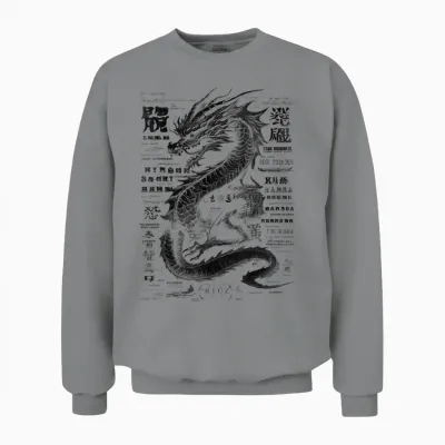 Drachen Streetwear Aesthetic Retro Mode Dragon Damen Herren Unisex Sweatshirt - Sport Grey