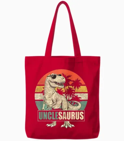 Unclesaurus T-Rex Onkel - Dinosaurier-Familie Tote Bags - Red