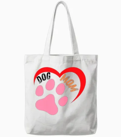 Dog Mom Tote Bags - White