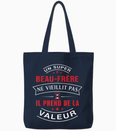 A Super Brother-In-Law Does Not Age Gift Brother-In-Law T-Shirt, Black, S Tote Bags - Navy