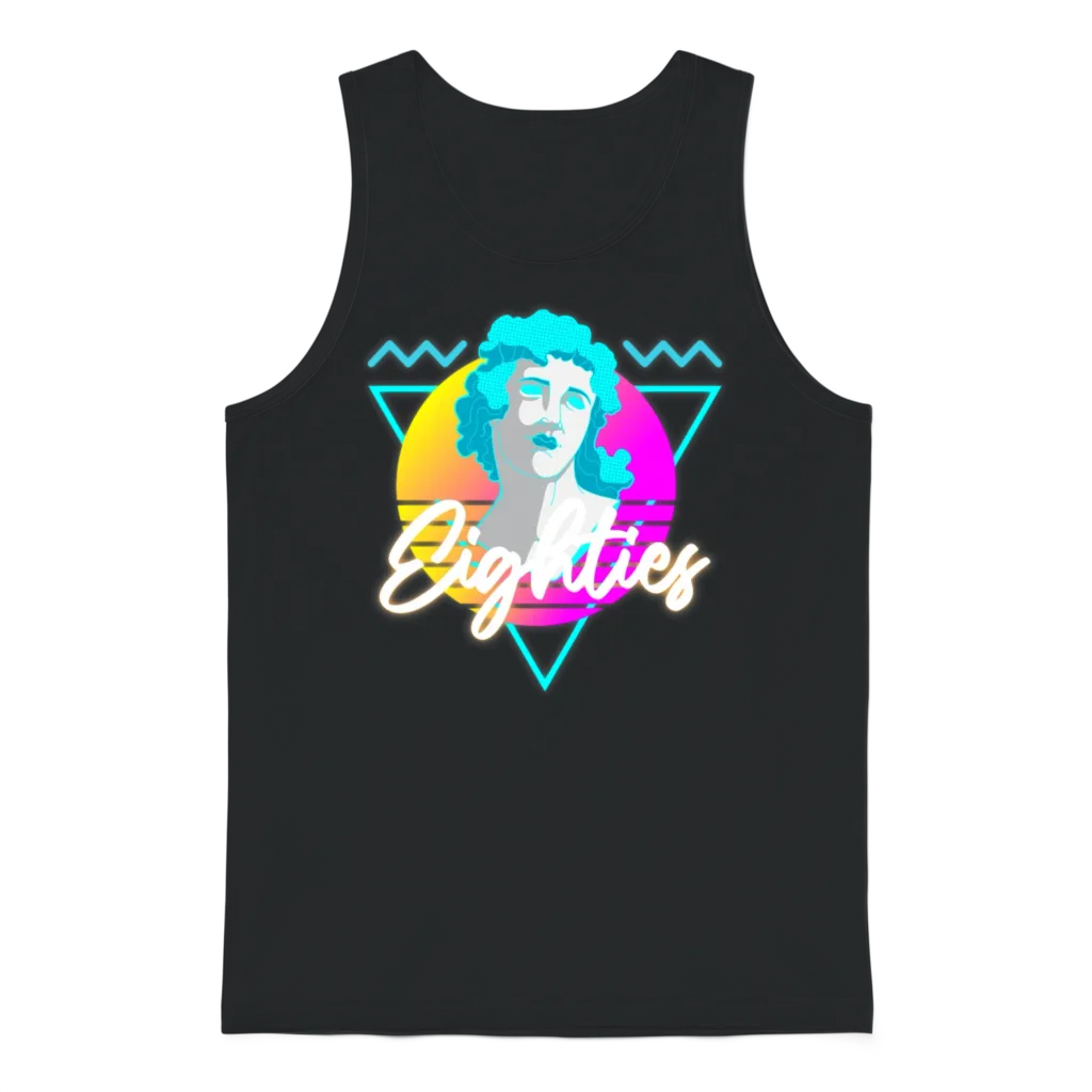 Retro Disco Nostalgia Neon Unisex Tank Top - Black