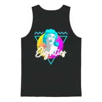 Retro Disco Nostalgia Neon Unisex Tank Top - Black – 1