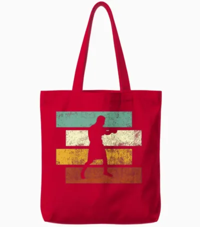 Boxing Retro Tote Bags - Red