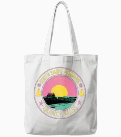 Retro South Shore Summers Tote Bags - White