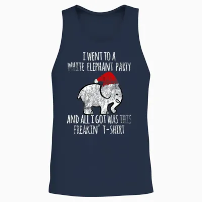 White Elephant Christmas Fun T-Shirt Gift Exchange Contest Unisex Tank Top - Navy