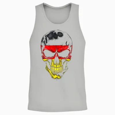 Totenköpfe Deutschland Flagge Halloween Herren Damen Unisex Tank Top - Ash