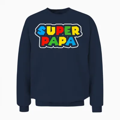 Super Papa Geburtstagsgeschenk Vater Geschenk Bester Papa Unisex Sweatshirt - Navy