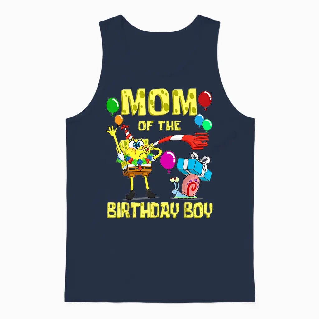 Mademark X Spongebob Squarepants - Spongebob Mommy of the Birthday Boy Theme Party Unisex Tank Top in Navy