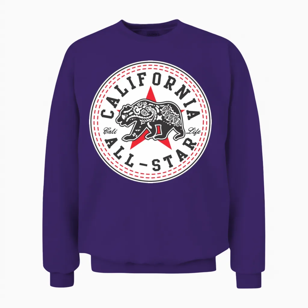 California Converse Black and Red Unisex Sweatshirt in Purple