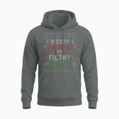 Merry Christmas Animal Filthy Ya Xmas Pajama Shirt Men Women Unisex Hoodie - Graphite Heather