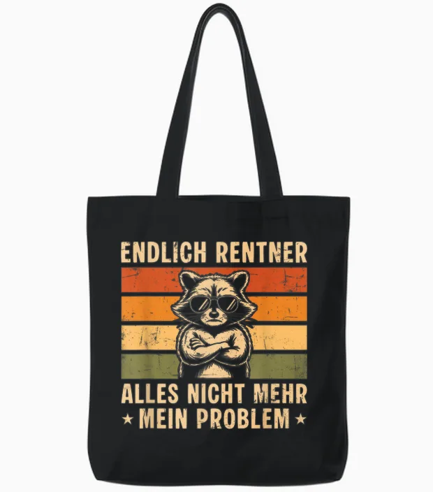 Herren Endlich Rentner Vintage WaschbÀr - Rente Tote Bags in Black