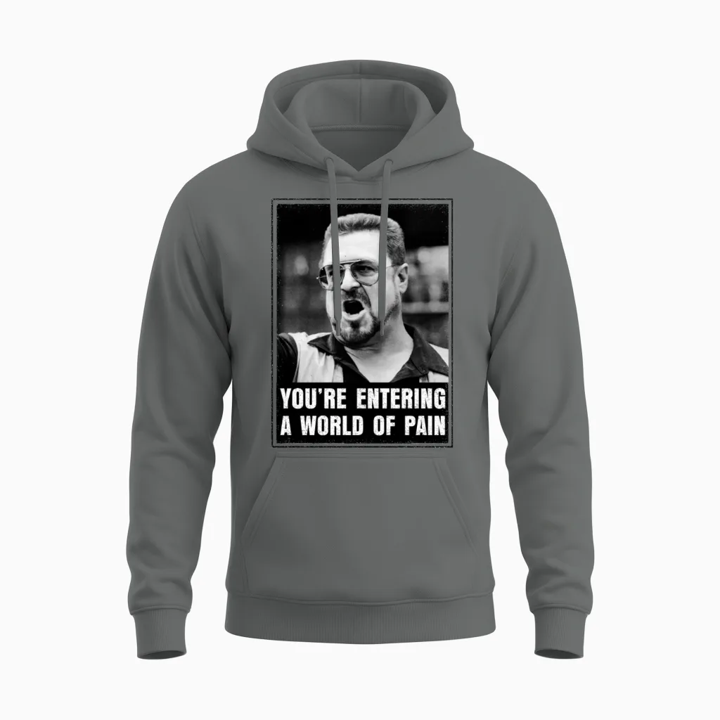 The Big Lebowski You´re Entering a World of Pain Unisex Hoodie in Graphite Heather