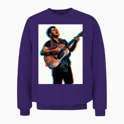 Guitarist Burst Pop Art Unisex Sweatshirt - Purple