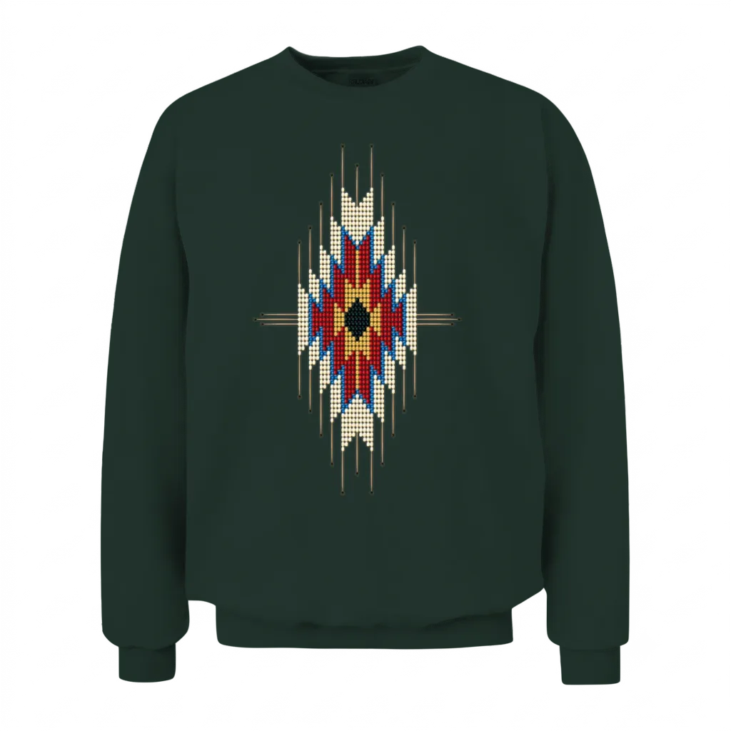 Native American Sunburst Unisex Sweatshirt - Forest