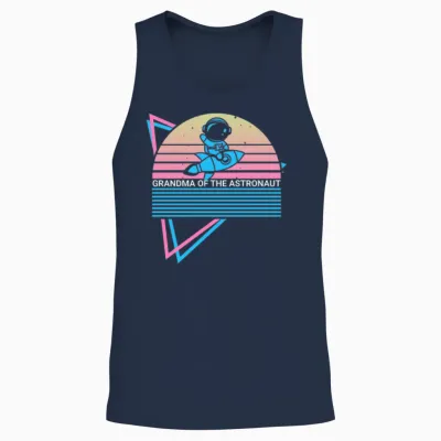 Astronaut Retro Unisex Tank Top - Navy