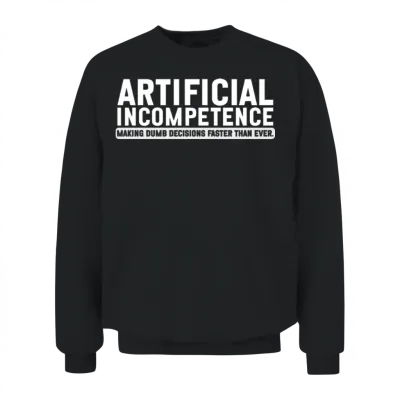 Funny Artificial Intelligence Phrase Saying Pun Unisex Sweatshirt - Black