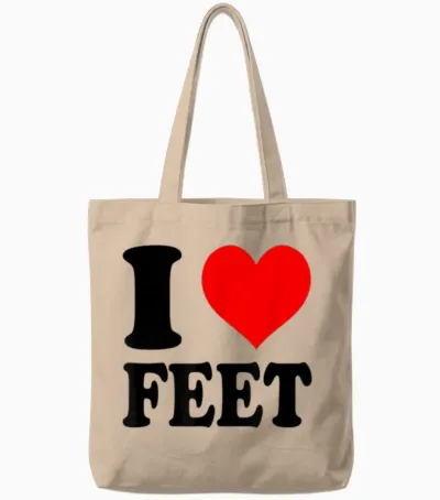 I Love Feet Tote Bags - Natural