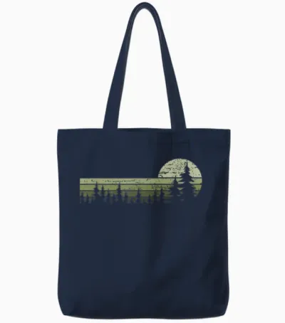 Wald Bäume Natur Wandern Naturliebhaber Vintage Classic Nature Wilderness T-Shirt Black Small Eu Small M 16.5 Crew Neck Short Sleeve Women's Nature Friends Hikers Tote Bags - Navy