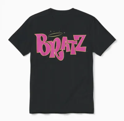 Bratz Yellow Pink Angel Logo Unisex T-Shirt - Black