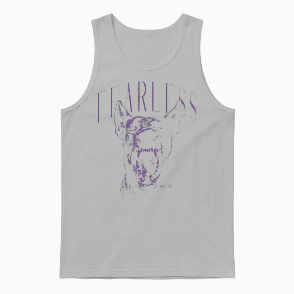 Backprint Streetwear Mode Fashion Damen Herren Hund Doberman Unisex Tank Top in Ash