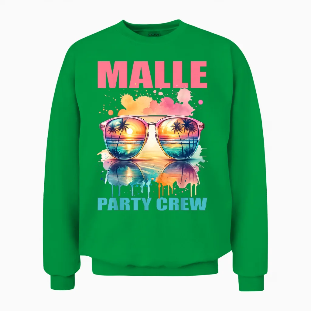 Malle Party Crew - Mallorca Urlaub Design Unisex Sweatshirt in Irish Green