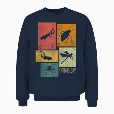 Entomologie Entomologe Insekten Silhouetten Unisex Sweatshirt - Navy