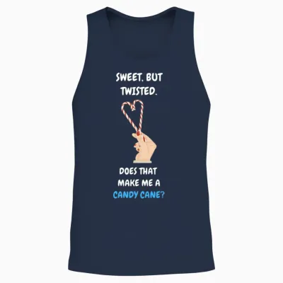Sweet but Twisted Funny Saying Unisex Tank Top - Navy