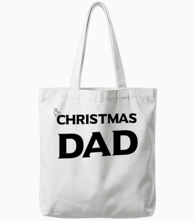 Christmas Dad Funny Tote Bags in White
