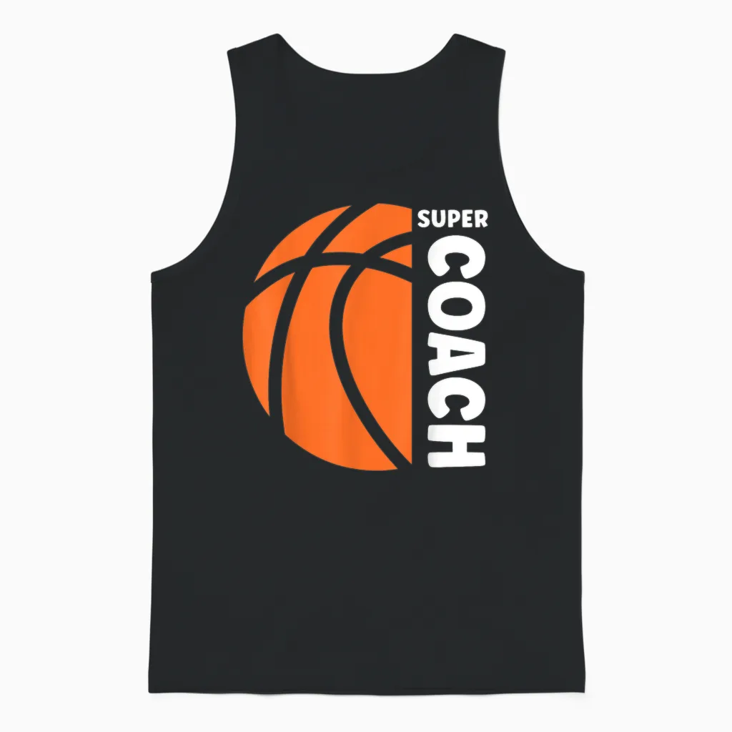 Super Entraineur Basket-Ball Sport Coach De Basket Unisex Tank Top in Black