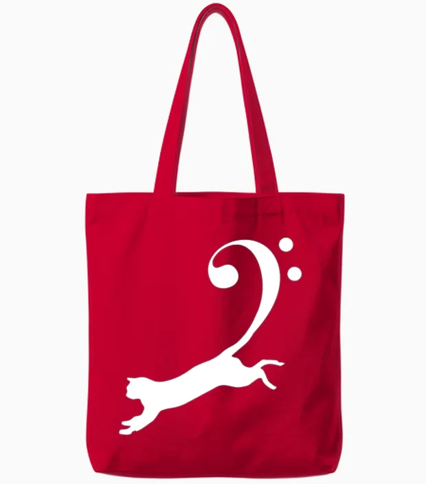 Musical Cat Music Teacher Musician Gifts Tote Bags in Red