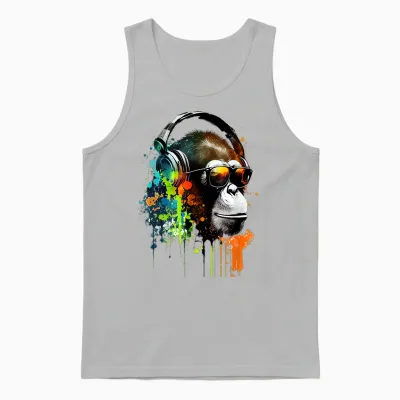 Dj Monkey Affen Mit Sonnenbrille Unisex Tank Top - Ash