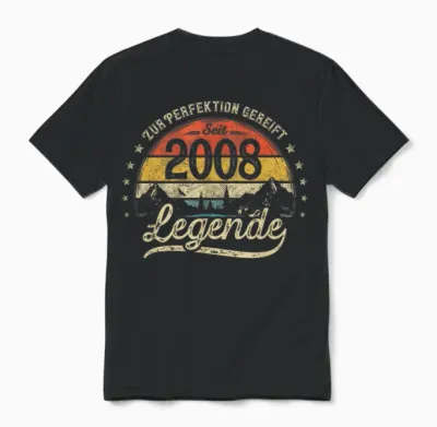 Legende Seit 2008 18 Jahre 18. Geburtstag Junge Geschenk Unisex T-Shirt - Black