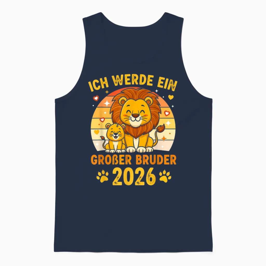 Ich Werde Ein Großer Bruder 2026 Unisex Tank Top in Navy