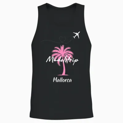 Mallorca Mädelstrip Party Urlaub Outfit Palme Mallorca Unisex Tank Top - Black