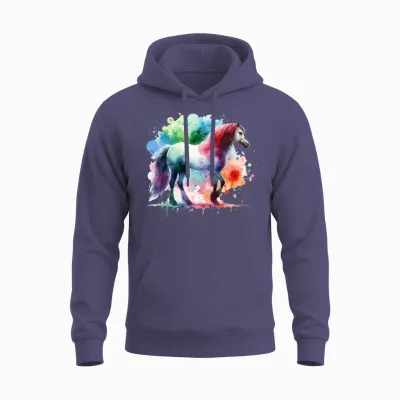 Horse Colorful Unisex Hoodie - Heather Sport Dark Navy