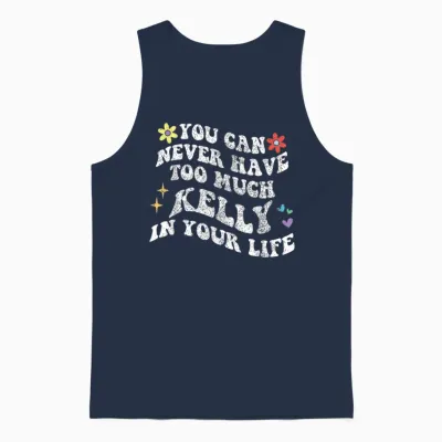 Retro Groovy Du Kannst Nie Zu Viel Kelly in Deinem Leben Haben Unisex Tank Top - Navy