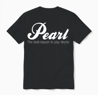 Pearl Drums White Unisex T-Shirt - Black