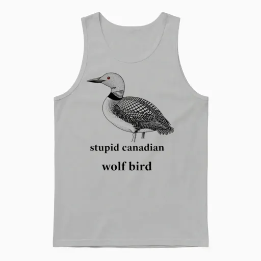 Canadian Loon Wolf Bird Joke Unisex Tank Top in Ash