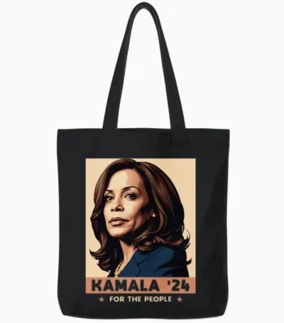 Kamala Harris 2024 for the People Election Gear Tote Bags - Black