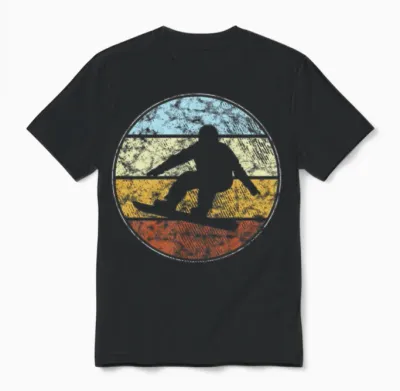 Snowboarding Retro Unisex T-Shirt - Black