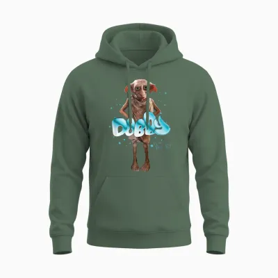 Harry Potter New Design 2025 Dobby Free Elf Unisex Hoodie - Military Green