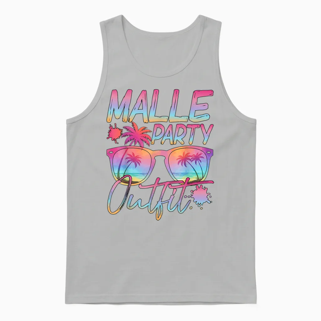 Malle Party Crew Groups Motif Mallorca Party Outfit Unisex Tank Top in Ash