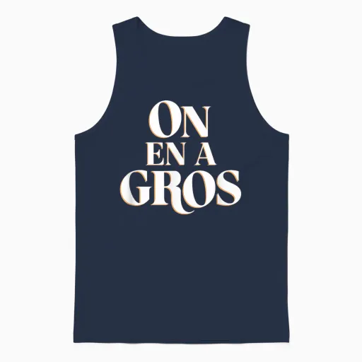We Have Big T-Shirt, Black, S Unisex Tank Top in Navy