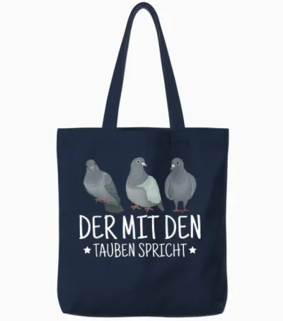Der Mit Den Tauben Spricht Taubenpapa Taube Taubenzüchter Tote Bags - Navy